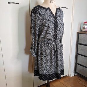 DR2 Dress, Black and white print